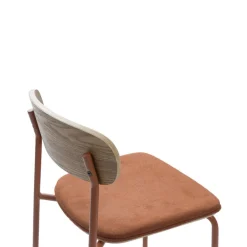 No name ARNO Lot de 2 chaises de bar en tissu et métal H66cm
