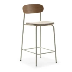 No name ARNO Lot de 2 chaises de bar en tissu et métal H66cm