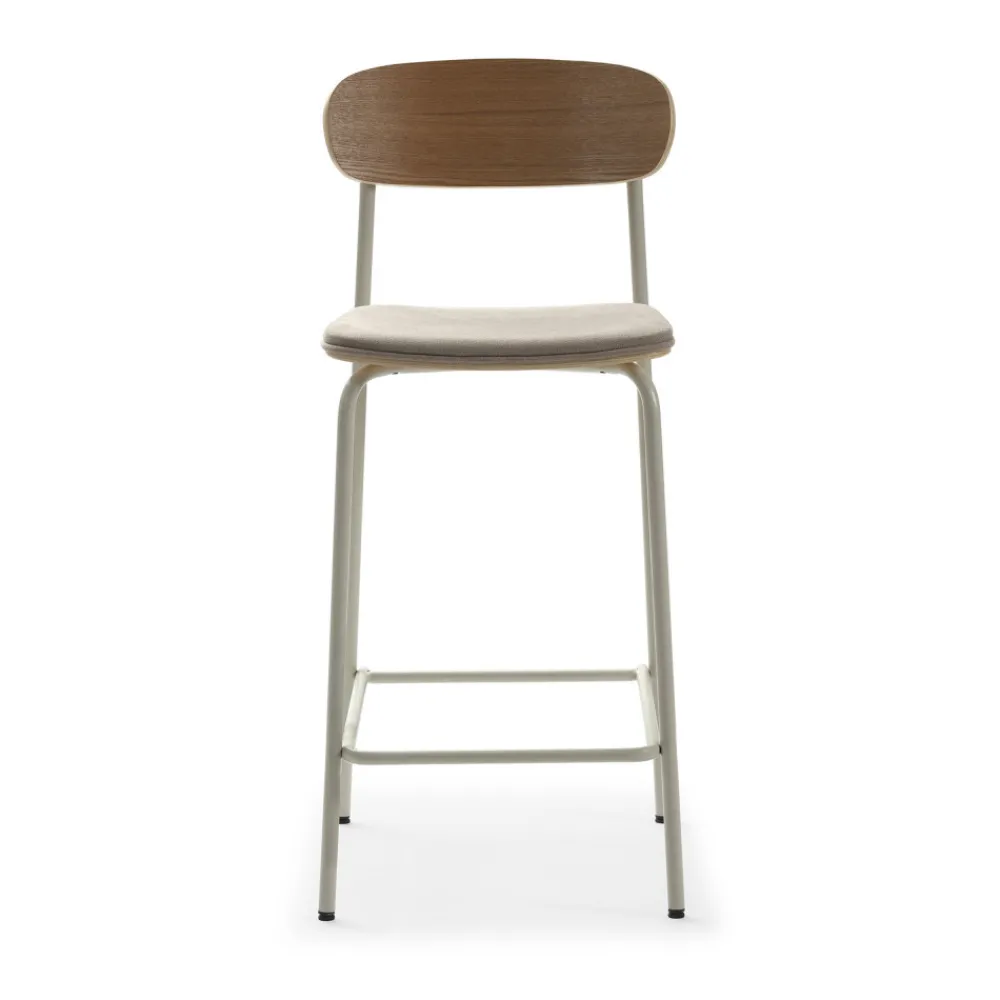 No name ARNO Lot de 2 chaises de bar en tissu et métal H66cm
