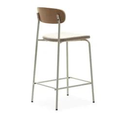 No name ARNO Lot de 2 chaises de bar en tissu et métal H66cm