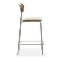 No name ARNO Lot de 2 chaises de bar en tissu et métal H66cm