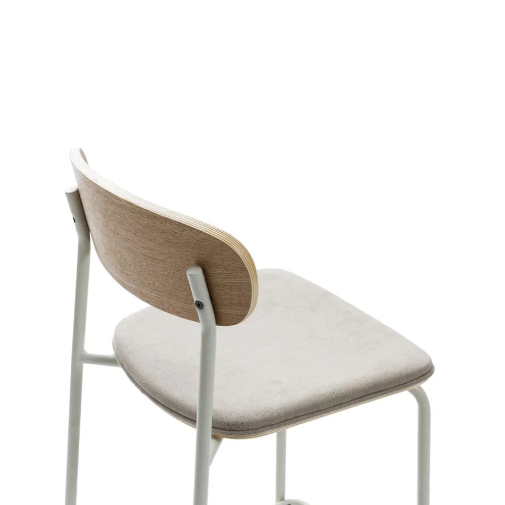 No name ARNO Lot de 2 chaises de bar en tissu et métal H66cm