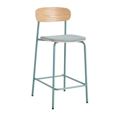 No name ARNO Lot de 2 chaises de bar en tissu et métal 66 cm