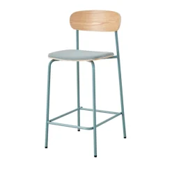 No name ARNO Lot de 2 chaises de bar en tissu et métal 66 cm