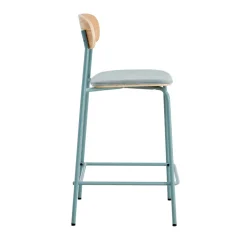 No name ARNO Lot de 2 chaises de bar en tissu et métal 66 cm