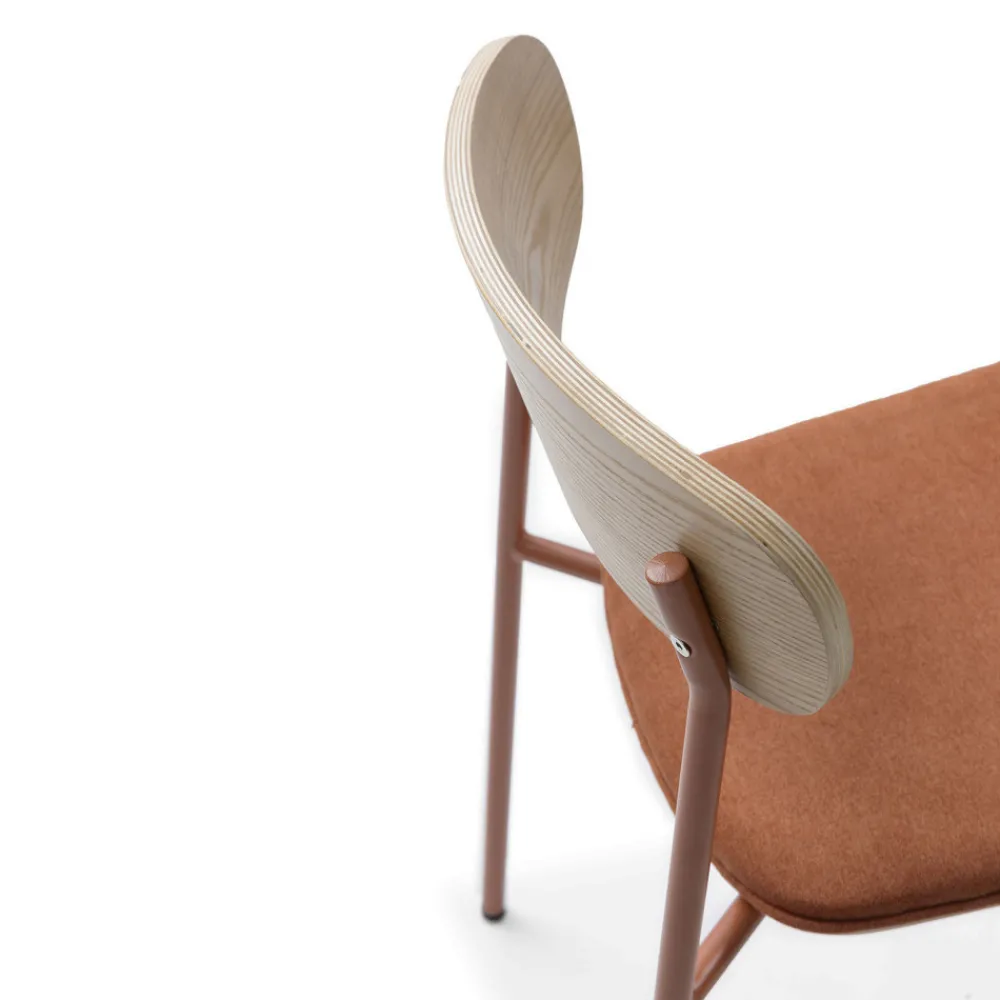 No name ARNO Lot de 2 chaises en tissu et métal