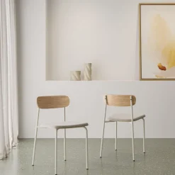 No name ARNO Lot de 2 chaises en tissu et métal
