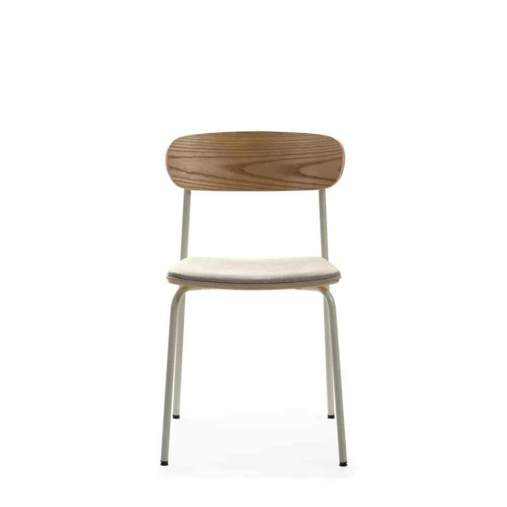 No name ARNO Lot de 2 chaises en tissu et métal