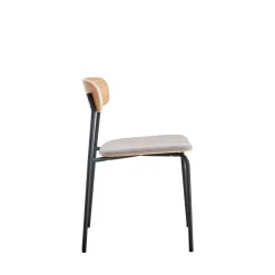 No name ARNO Lot de 2 chaises en tissu et métal