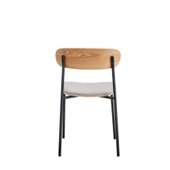 No name ARNO Lot de 2 chaises en tissu et métal