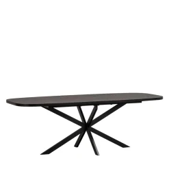Woood ARROS Table à manger extensible ovale 8 à 10 personnes en bois et métal
