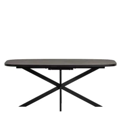Woood ARROS Table à manger extensible ovale 8 à 10 personnes en bois et métal