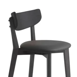 No name AUDE Lot de 2 chaises de bar en bois et simili H67cm