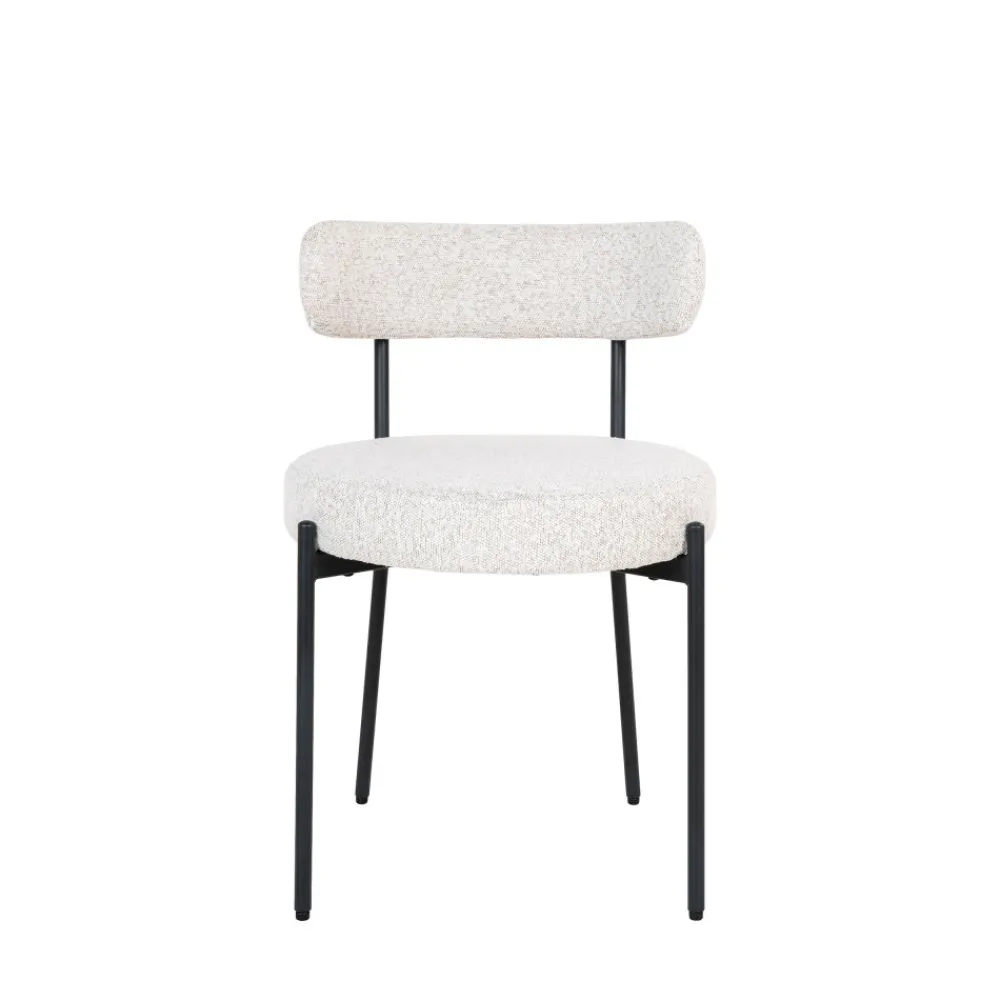 House Nordic BADALONA Lot de 2 chaises en tissu bouclette et métal