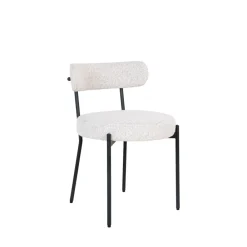 House Nordic BADALONA Lot de 2 chaises en tissu bouclette et métal