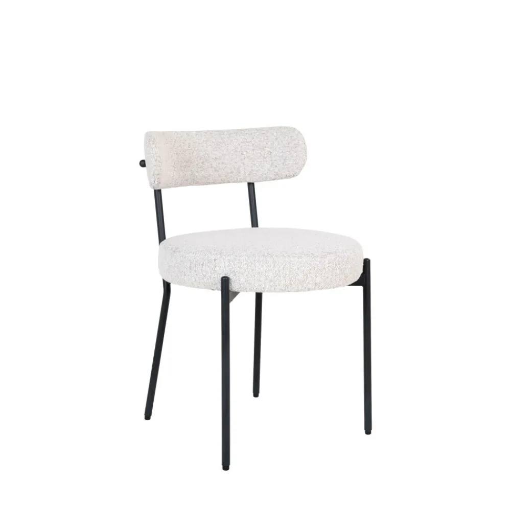 House Nordic BADALONA Lot de 2 chaises en tissu bouclette et métal