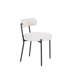 House Nordic BADALONA Lot de 2 chaises en tissu bouclette et métal