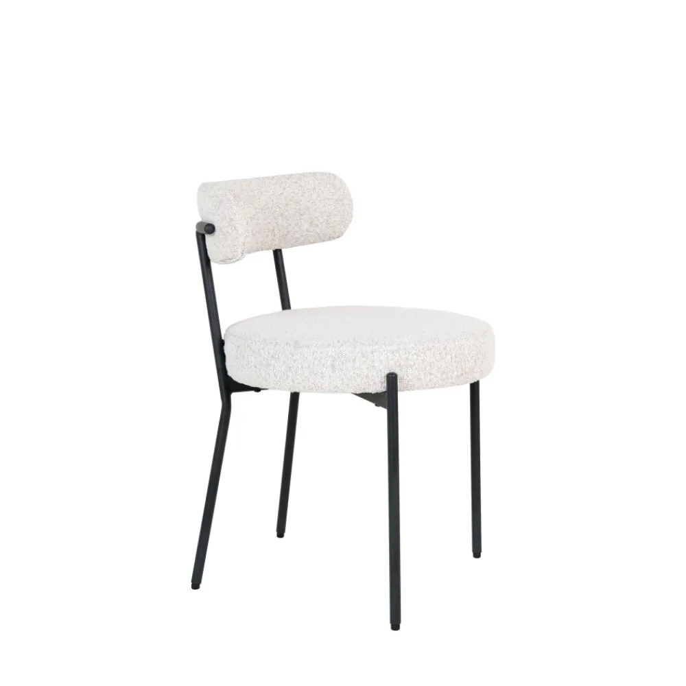 House Nordic BADALONA Lot de 2 chaises en tissu bouclette et métal