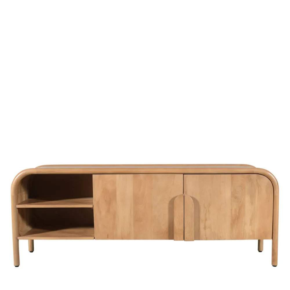 Drawer BALI Meuble TV 2 portes en bois massif L150cm
