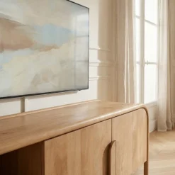 Drawer BALI Meuble TV 2 portes en bois massif L150cm
