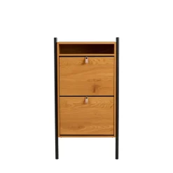 House Nordic BARCO Meuble à chaussures 2 portes en bois et métal L62cm