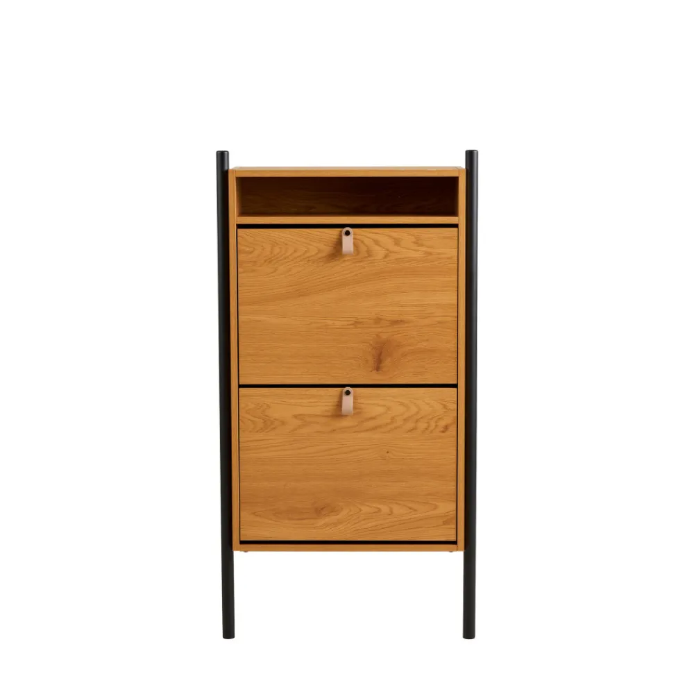 House Nordic BARCO Meuble à chaussures 2 portes en bois et métal L62cm