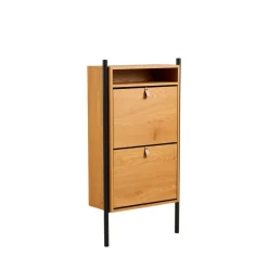 House Nordic BARCO Meuble à chaussures 2 portes en bois et métal L62cm