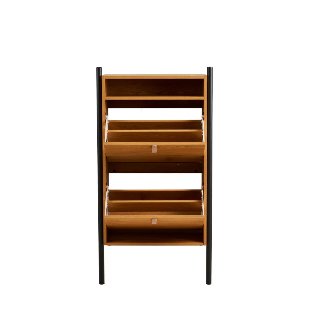 House Nordic BARCO Meuble à chaussures 2 portes en bois et métal L62cm