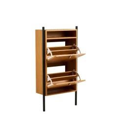 House Nordic BARCO Meuble à chaussures 2 portes en bois et métal L62cm