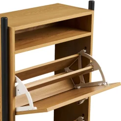 House Nordic BARCO Meuble à chaussures 2 portes en bois et métal L62cm