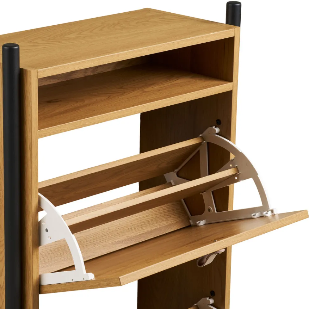 House Nordic BARCO Meuble à chaussures 2 portes en bois et métal L62cm