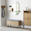 House Nordic BARCO Miroir ovale avec étagère en bois 94,5x92cm