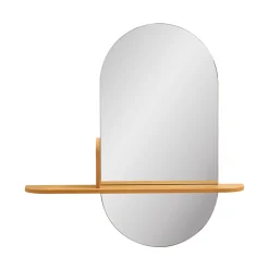 House Nordic BARCO Miroir ovale avec étagère en bois 94,5x92cm