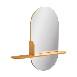 House Nordic BARCO Miroir ovale avec étagère en bois 94,5x92cm