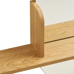 House Nordic BARCO Miroir ovale avec étagère en bois 94,5x92cm