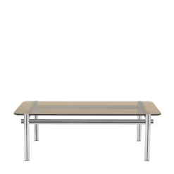 Drawer BARLOW Table basse en verre pieds chrome