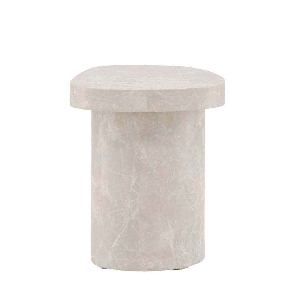 Venture Home BASTAD Table d'appoint organique en effet marbre 50x30cm