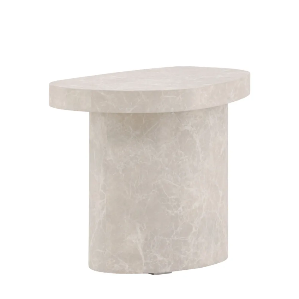 Venture Home BASTAD Table d'appoint organique en effet marbre 50x30cm