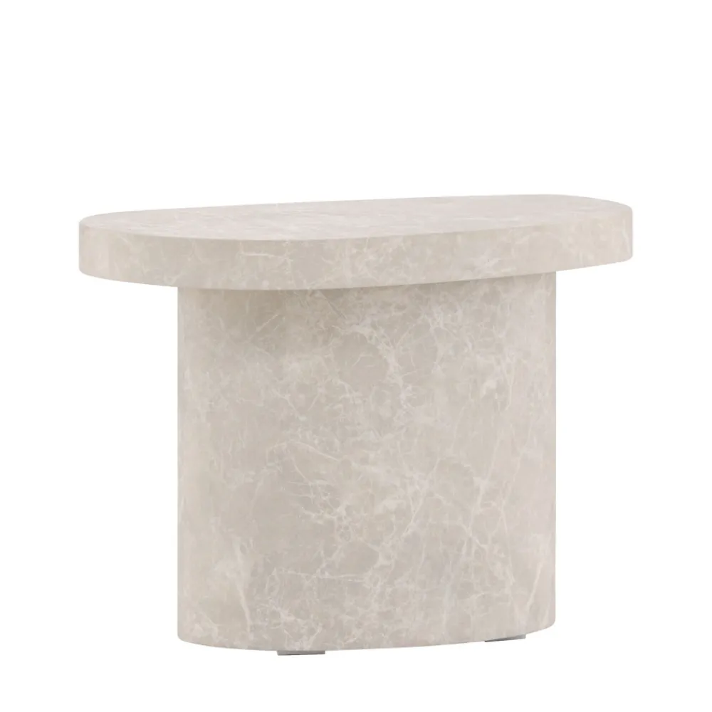 Venture Home BASTAD Table d'appoint organique en effet marbre 50x30cm