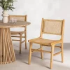 Drawer BASUKI Lot de 2 chaises en teck et cannage