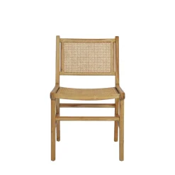 Drawer BASUKI Lot de 2 chaises en teck et cannage