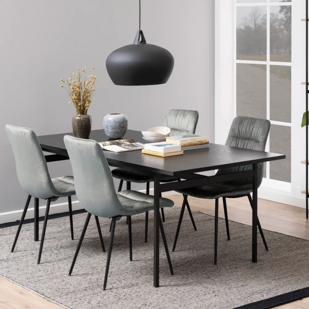 Drawer BATARA Table à manger 8 personnes en bois et métal