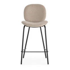 No name BEGA Lot de 2 chaises de bar en tissu et métal H65cm