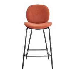 No name BEGA Lot de 2 chaises de bar en tissu et métal H65cm