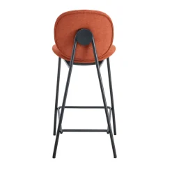 No name BEGA Lot de 2 chaises de bar en tissu et métal H65cm