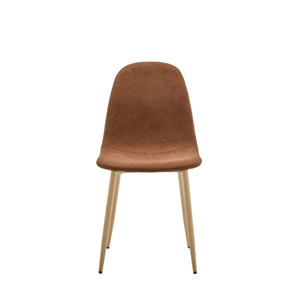 Drawer BELLA Lot de 2 chaises en tissu piètement effet bois