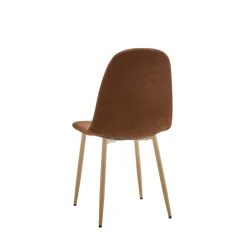 Drawer BELLA Lot de 2 chaises en tissu piètement effet bois
