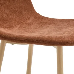 Drawer BELLA Lot de 2 chaises en tissu piètement effet bois
