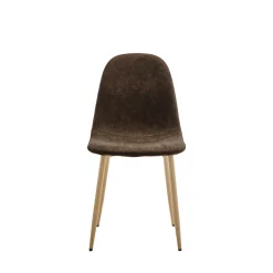 Drawer BELLA Lot de 2 chaises en tissu piètement effet bois