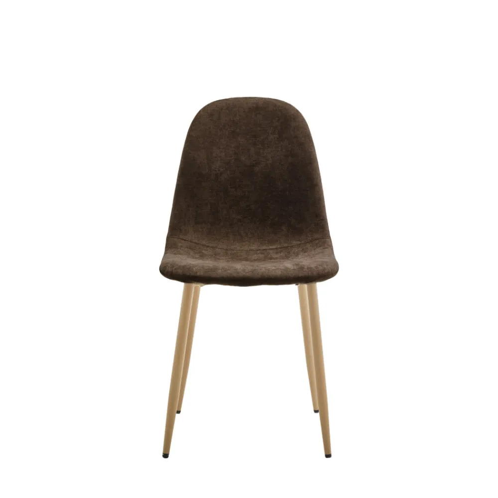 Drawer BELLA Lot de 2 chaises en tissu piètement effet bois